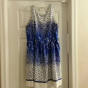 Eliza j 10 petite dress blue and white